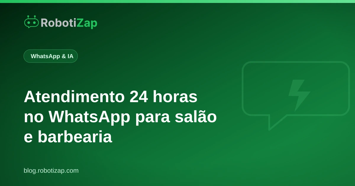 Tela de celular com conversa de agendamento no WhatsApp de uma barbearia durante a noite