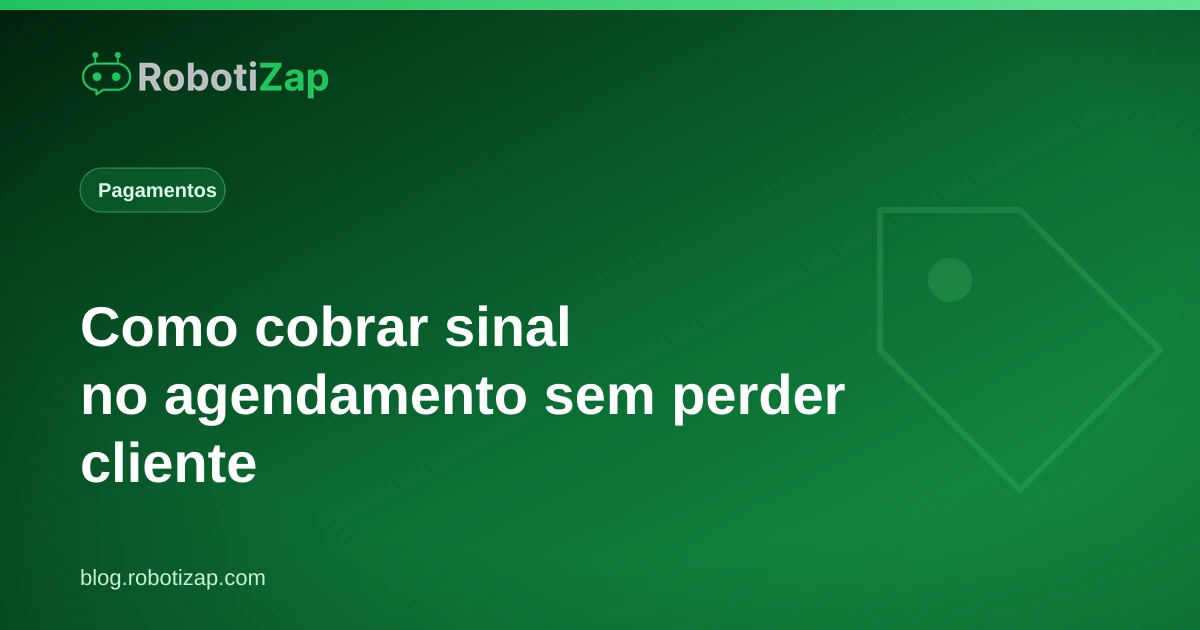 Tela de celular mostrando cobrança de sinal por Pix para confirmar um agendamento de barbearia