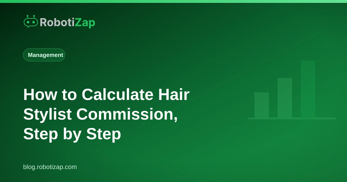 Hair stylist finishing a blowout in a salon while working out the commission for the service
