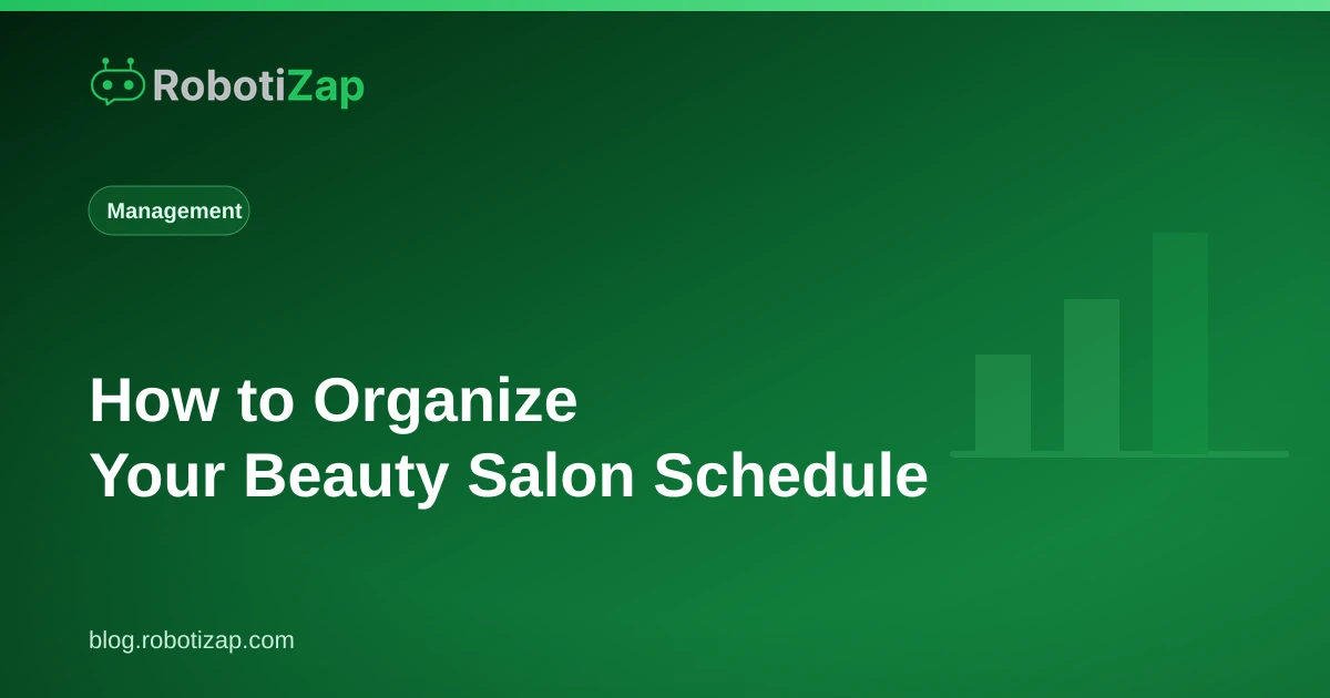 Beauty salon receptionist organizing the day's schedule on her phone