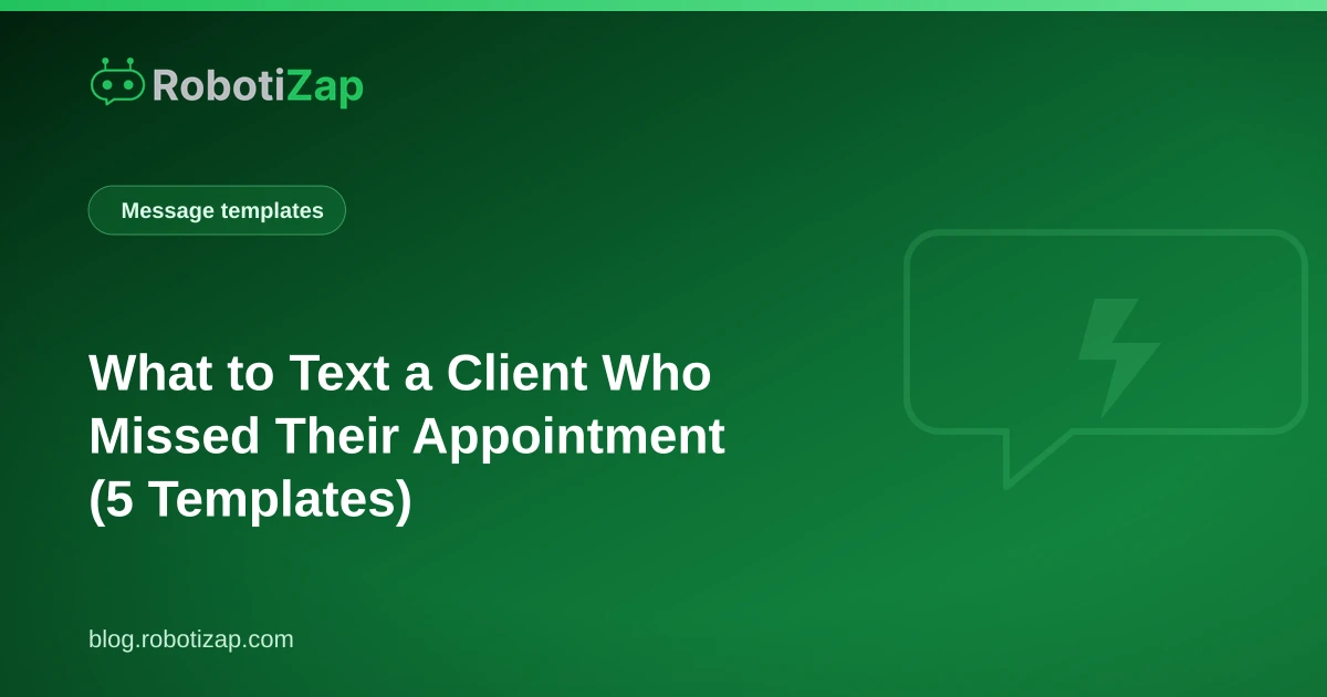 WhatsApp screen with a message to a client who missed a barbershop appointment