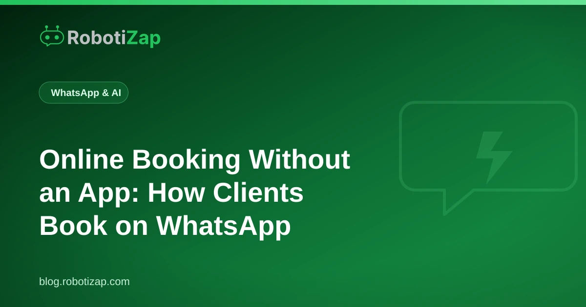 Client booking a barbershop appointment on WhatsApp from their phone, without downloading an app
