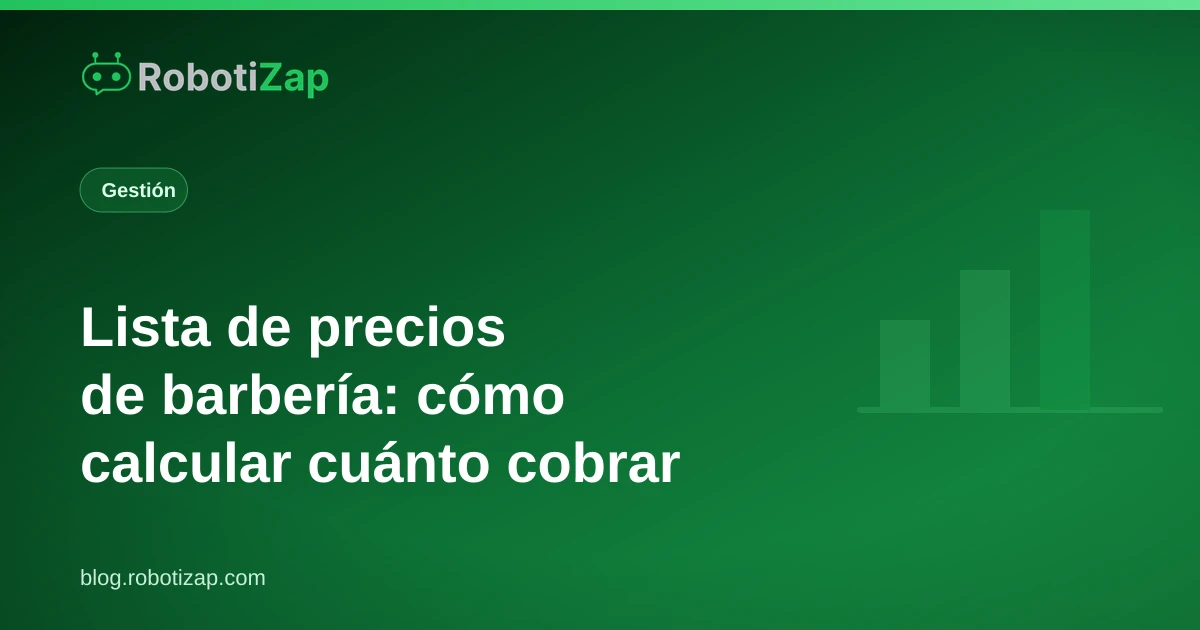 Lista de precios de barbería impresa en la pared junto al sillón del barbero